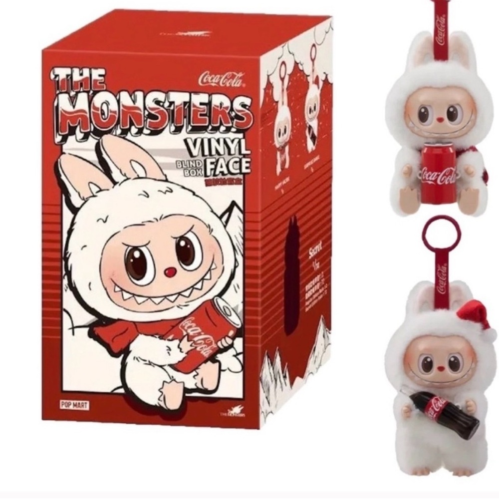 Coca-Cola The Monsters Vinyl Face Plush Labubu Keychain